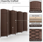 Sorbus 8 Panel Room Divider 6 ft. Tall - Privacy Screen, Extra Wide Double Hinged Panels, Mesh Hand-Woven Design, Partition Room Dividers and Folding Privacy Screens, Wall Divider for Room Separation