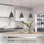 Industrial Pendant Lights, Black Pendant Light Fixtures, Vintage Kitchen Island Light with Black Metal Shade, Farmhouse Pendant Lights for Dinning Table Bedroom Bar - Black, 3 Packs
