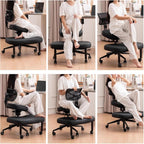 Kneeling Chair with Backrest,Rolling Ergonomic Posture Chair,45-60cm Adjustable Positions,Back Support for Office and Home