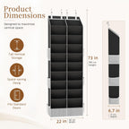 Criusia Over the Door Shoe Organizer, 20-30 Pairs Heavy-Duty Hanging Shoe Storage with Large Pockets, 10-Tier Door Shoe Rack with 4 Hooks for Sneakers Sandals Heels Boots (Black)