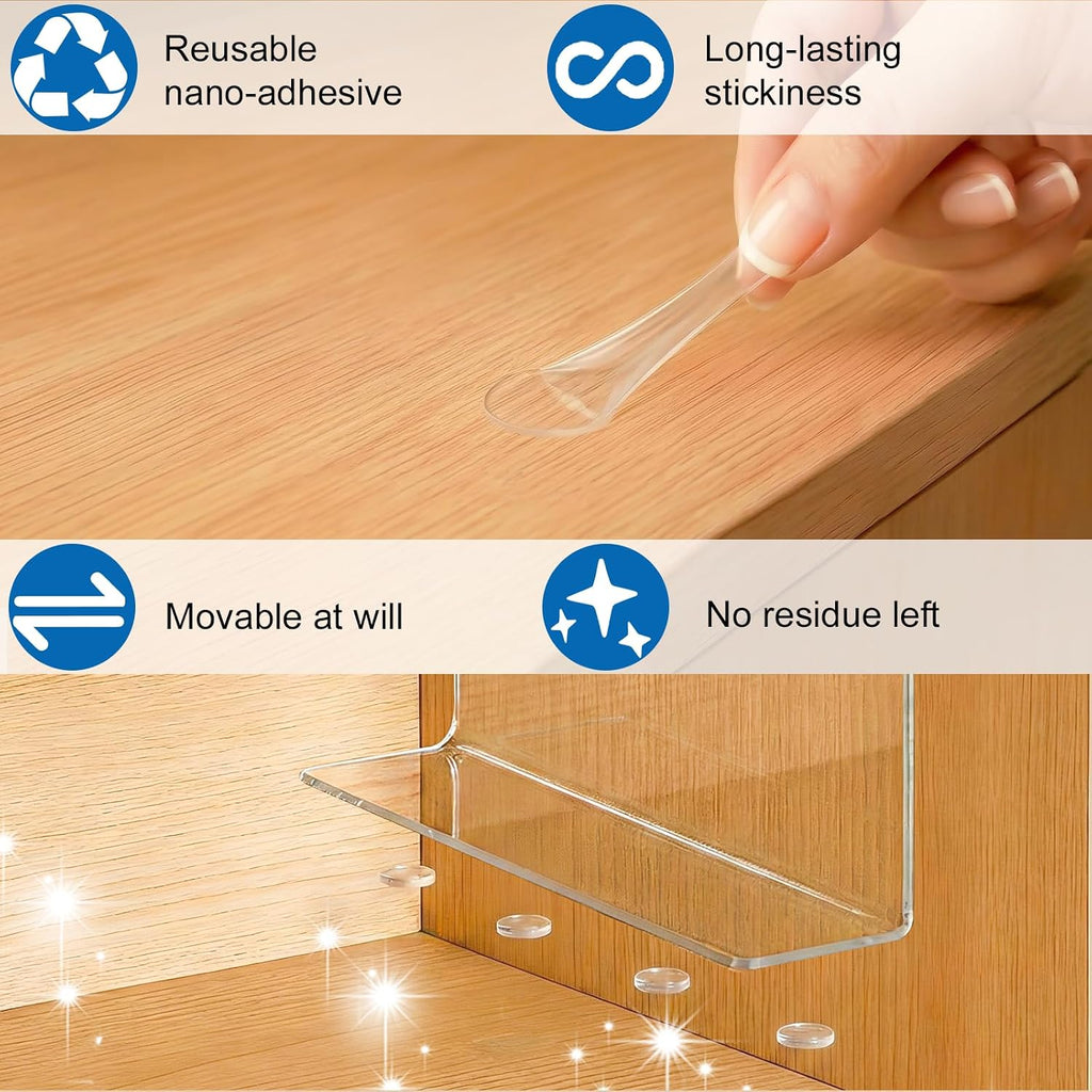 SortNStore Shelf Dividers for Closet Organization: 12" Tall x 12" Deep, Taller Adhesive Separators Features Acrylic Material and Provides Storage for Clothes and Purses in Bedroom Cabinets(8-Pack)