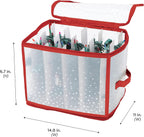 Simplify Holiday Light Organizer Box | Holds 500 Lights | Christmas Storage | Tree String Lights | 5 Divider Reels | Collapsible | Ultra Zip | Red