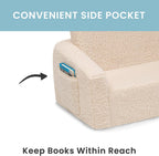 Delta Children Cozee Flip-Out Sherpa 2-in-1 Convertible Sofa to Lounger for Kids, Cream (Pack of 3)