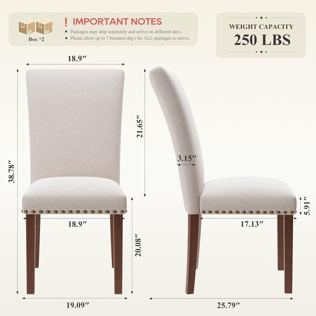 COLAMY Upholstered Dining Chairs Set of 4