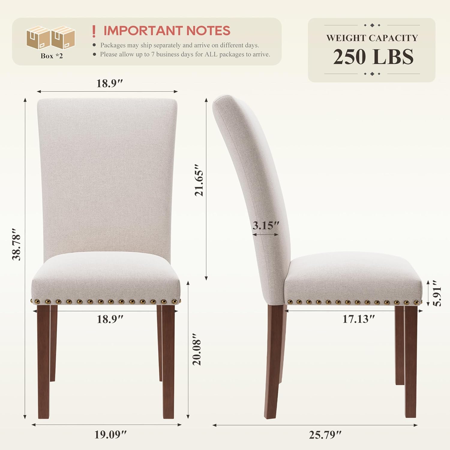 COLAMY Upholstered Dining Chairs Set of 4
