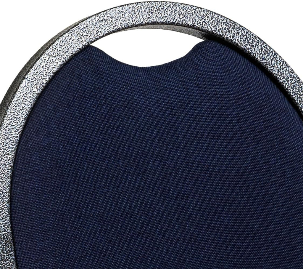 OEF Furnishings OEF9254-SV/2 Commercial-Grade Dome Back Banquet Stack Chair (Blue Fabric, Silver Powder-Coated Frame, 2-Pack)
