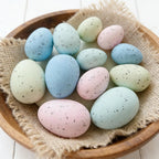 24Pcs Easter Speckled Eggs - Assorted Sizes Faux Pastel Chicken Eggs for Vase & Bowl Filler, DIY Easter Spring Home Party Favors and Wedding Table Decorations