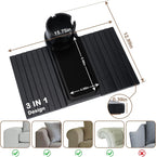 Couch Cup Holder for Armrests Over 4.9" Wide with 360° Phone Stand Black | Couch Arm Tray with 360° Rotating Phone Stand, 3 in 1 Foldable Sofa Arm Tray Table for Remote, Snacks, Phone, Drinks