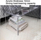 Acrylic C Table, Multipurpose Clear Side Table Laptop End Table，Small Coffee Table，Bedside Table for Bedroom,Living Room and Patio(Sky Blue,30 * 30 * 55)
