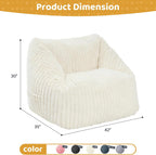 HABUTWAY Bean Bag Chair, Giant Bean Bag Chairs for Adults and Kids, Bean Bag Sofa, Lazy Floor Sofa, Faux Fur Beanbag Chair with Armrests for Living Room Bedroom (Beige)