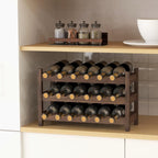 Giantex Bamboo Wine Rack, 3-Tier 18 Bottle Wine Storage Cabinet Shelf, Small Bottle Organizer Freestanding Counter, Countertop Wine Rack for Kitchen, Bar, Pantry & Wine Cellar, Coffee