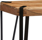 Ryegate Live Edge Modern End Tables Set of 2-2-Tier Acacia Wood Nightstands with Storage Shelf and Metal Legs - 17in Narrow Side Table Set for Living Room or Bedroom by Alaterre Furniture (Natural)