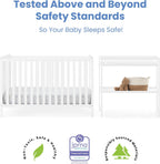 Delta Children Ruby 6-in-1 Convertible Crib & Changing Table 2-Piece Set - Greenguard Gold Certified, Bianca White