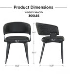 Atoll Modern Accent Dining Chairs Set of 2 with Upholstered PU Leather Seat & Curved Back, Metal Legs, Mid-Century Kitchen Chair for Dining Room, Living Room or Office (2, Black)
