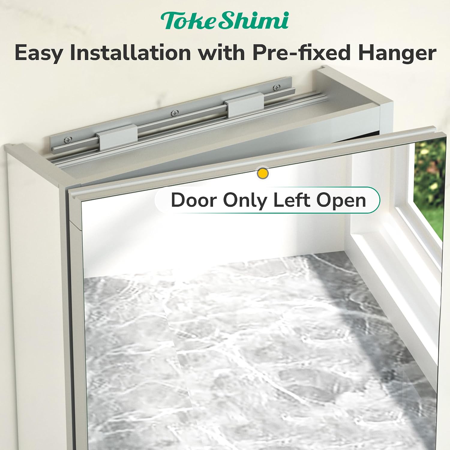 TokeShimi 24x26 Mirrored Medicine Cabinet, Aluminum Recessed Wall Mounted Bathroom Cabinet with Full-Overlay Mirrors