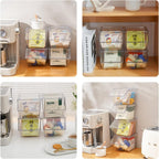 Tea Bag Organizer Coffee Pod Holder K Cup Holder, 4 Pack | Stackable Acrylic Desk Organizer Box with Lid