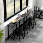 VINGLI 55 Inch High Top Bar Table, Wooden Rectangular Narrow Long Counter Height Pub Table, Multi-Scene Use for Kitchen Living Room Dining Sofa Entryway, Black
