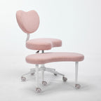 Meditation Chair Plus, Cross Legged Chair with Wheels, ADHD Chair, Criss Cross Desk Chair with Lumbar Support and Adjustable Stool, Flexible Design for Fidgety Sitters, Pink