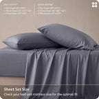 Bedsure Queen Sheet Set, Cooling Sheets for Queen Size Bed Set, Rayon Derived from Bamboo, PureWoven, Breathable & Soft, Deep Pocket Up to 16", Hotel Luxury Silky Bedding for Hot Sleepers, Dark Grey