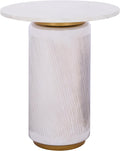 SAFAVIEH Home Collection – Kathony Cream Glass & White Marble Round Top Side Table, Fully Assembled (ACC3220A)