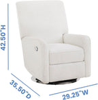 Delta Children Nest Nursery Swivel Recliner - Fabric is GREENGUARD Gold Certified and Oeko-TEX Standard 100 - Upholstered in a Unique Chenille Yarn for Blanket Like Softness, Oyster