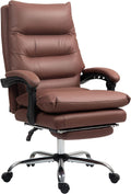 Comfort Premium Microfiber Reclining Heated Massage Office Chair Double Layer Footrest Swivel Wheels Integrated Coffee Color
