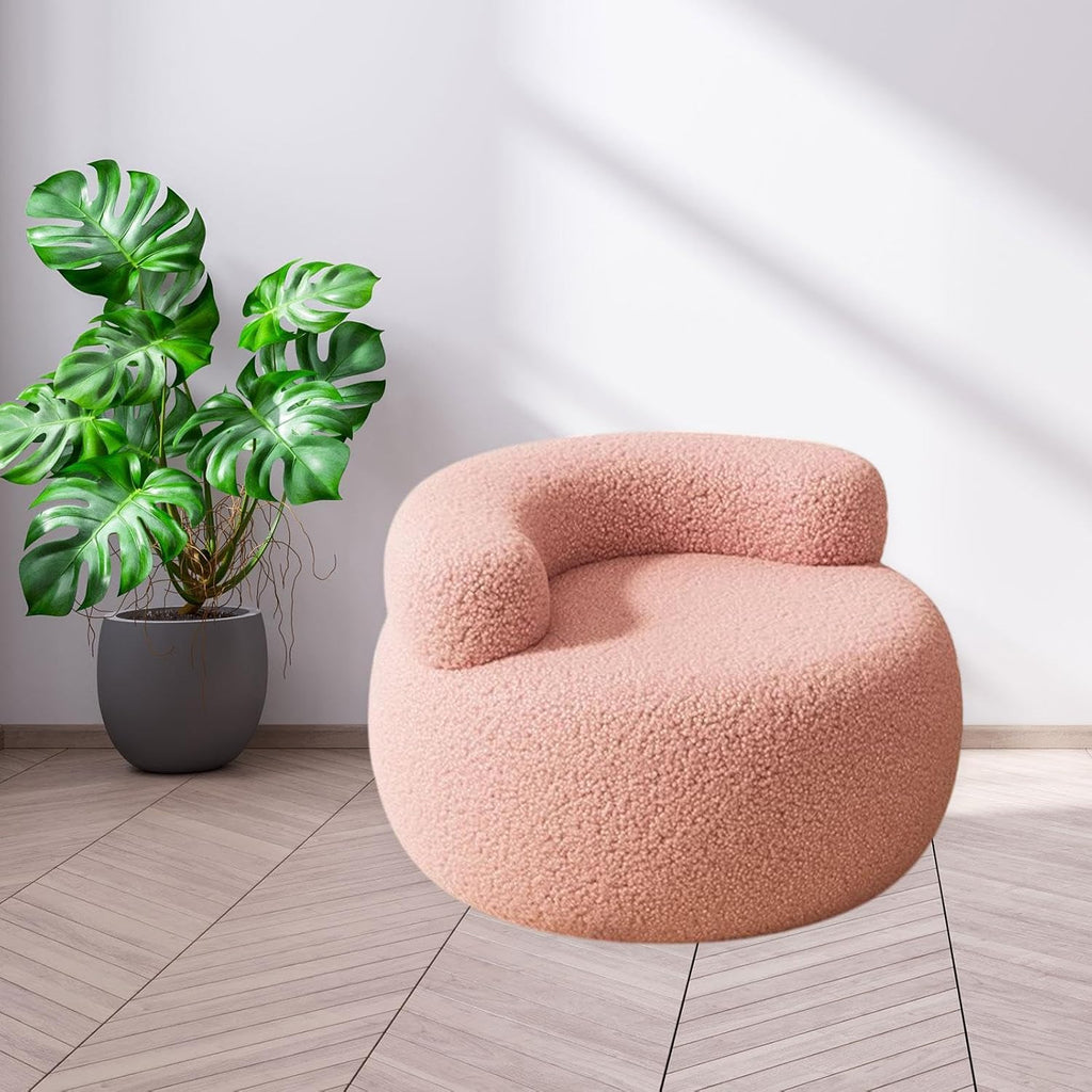 Lazy Sofa Footstool Ottoman Home Decor for Entryway Living Room Playroom Bedroom, Pink