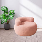 Lazy Sofa Footstool Ottoman Home Decor for Entryway Living Room Playroom Bedroom, Pink