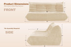 Bean Bag 3-Seater Chair Big Sofa Beanbag Chair for Adults Fireside Chair Bean Bag Lounger with Memory Foam Filled for Home,Apartment or Gaming Venue（Khaki Teddy）