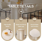 Modern Dining Table Set for 4, 55.11" L Oval Kitchen Table with 4 Dining Chairs for Dining Room, Kitchen, 5 Pieces Dining Set, White