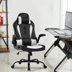 PayLessHere Gaming Chair Desk Chair Gamer Chair Ergonomic Office Chair With Lumbar Support Padded Up Arms Adjustable Headrest Pu Leather High Back Office Chair Gamer Chair For Adults Women Men (White)