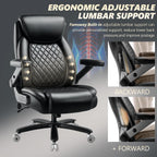 650LBS Big and Tall Office Chair with 5D Flip Arms and Thick Pocket Spring Cushion, Extra Wide Heavy Duty Office Chair & Adjustable Lumbar Support, Large High Back Computer Chair Dual Rubber Wheel
