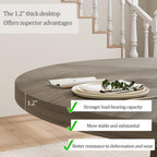 IDEALHOUSE Round Dining Table for 4, 47 Inches Dining Room Table with Wooden Base, Kitchen Table with Circle Tabletop, Dinner Table for Dining Room, Kitchen, Living Room, Grey