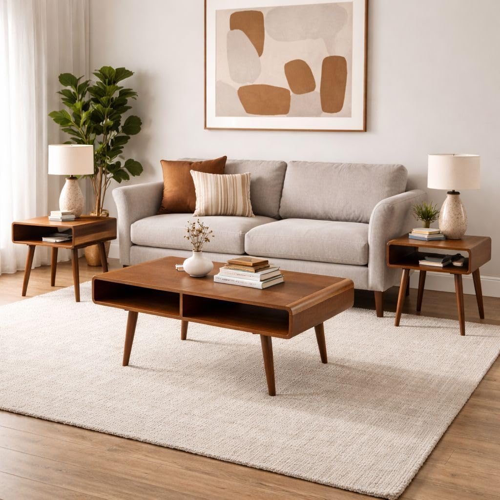 Boraam Alborg End Table - Rich Walnut Finish