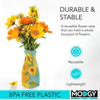 MODGY Collapsible and Expandable Plastic Flower Vase, Unbreakable, Foldable, Decorative Modern Centerpieces, Table Decorations, Van Gogh Sunflowers, 1 Pack