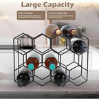 Black Countertop Wine Rack 14 Bottles, Geometric Stainless Steel Wine Bottle Holder,3 Tier Wine Racks for Cabinet Pantry Bar Table No Assembly Required