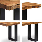 Alaterre Furniture Alpine Solid Wood Entryway Bench - 48 Inch Industrial Modern Bedroom Bench with Live Edge and Metal Legs - Furniture for Entryway, Dining Room, Kitchen, or Bedroom