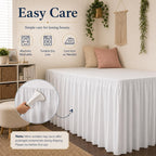 36'' Twin XL Dorm Bed Skirt, 3-Sided | Dust Ruffle With Platform Design, Long Drop, Wrinkle Resistant and Machine Washable, Hides Underbed Storage