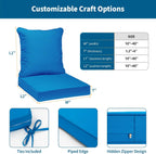 Detiblue Custom Size Chair Cushion Set, Seat & Back Replacement Cushions for Indoor Outdoor Furniture, Personalized Fabric & Print Options with Soliguard Performance