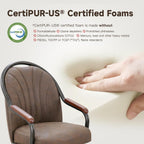 Chromcraft Douglas Set of 1 Casual Dining Chairs Classic Swivel Tilt Dining Chairs with Casters, Wooden Arm Metal Base Chairs with Rolling Wheels for Kitchen & Dining Room (Mocha-Walnut)
