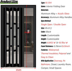 Accordion Folding Door, Custom Size Aluminum No-Drill Sliding Barn Door with Track & Handle, Temporary Room Divider for Hallway Bedroom Bathroom Kitchen Office (Color: WxH 10-4)