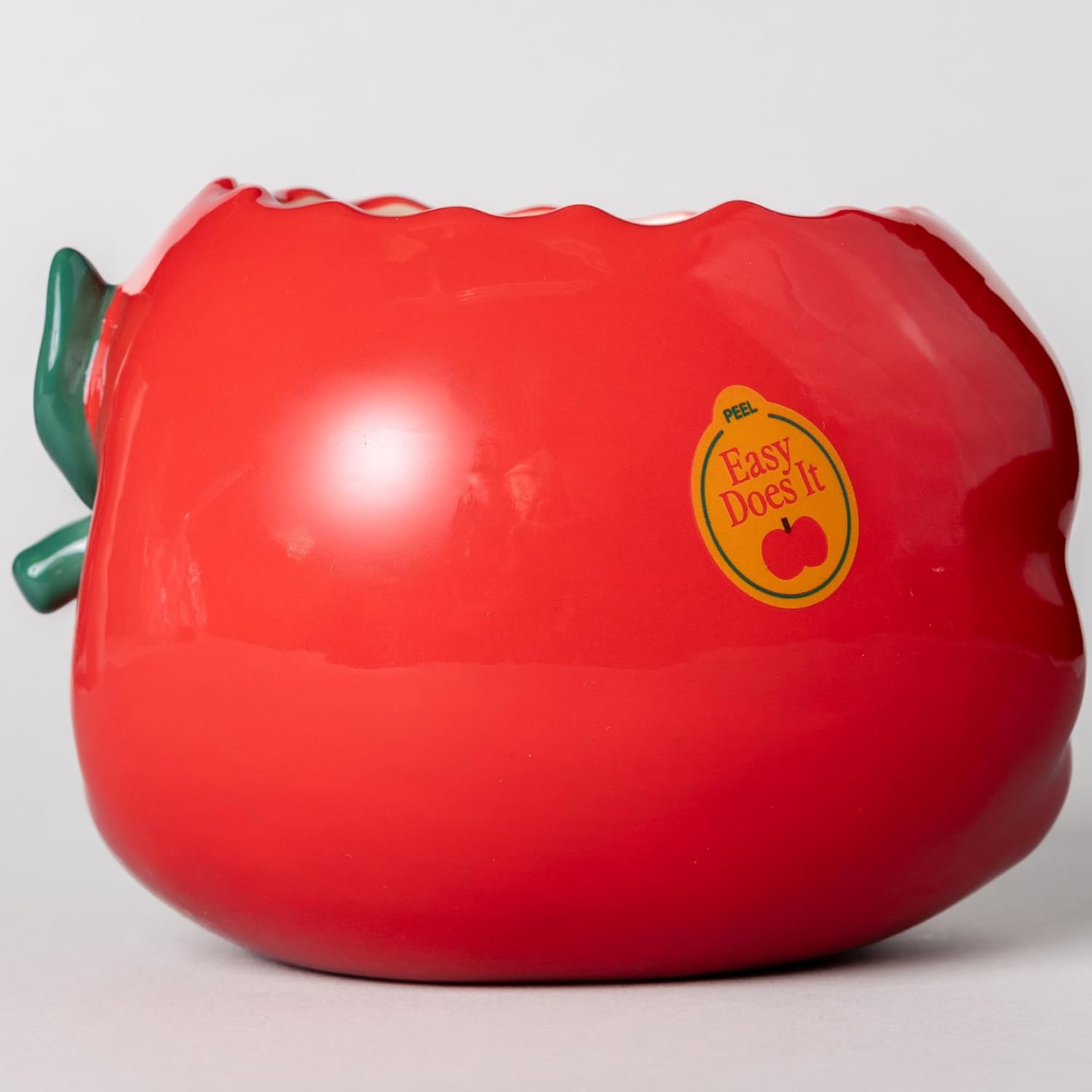 ban.do Small Cermaic Apple Vase, Red Apple | Cute Colorful Teacher Shelf Decor for Home or Office, Unique/Quirky/Funky/Fun Flower Vase Doubles as Pencil Cup