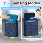 steo spce Bathroom Small Trash Can with Automatic Touchless Lid, 2.6 Gallon Smart Garbage Can Narrow Waterproof Trash Bin for Bedroom, Office, Living Room (Dark Blue)