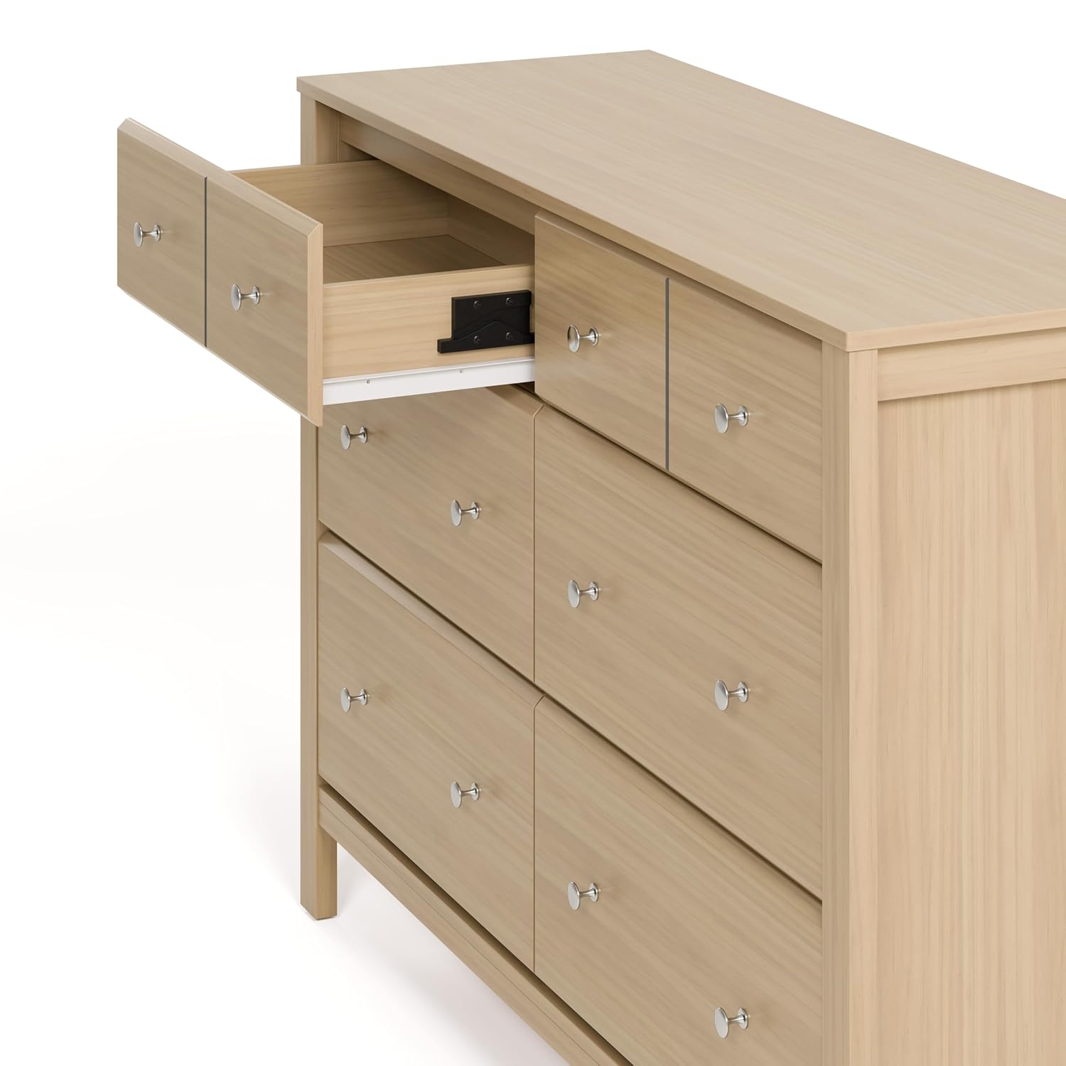 Storkcraft Horizon 6 Drawer Dresser, Driftwood | GREENGUARD Gold Certified, Wood Dresser for Nursery & Kids Bedroom, Nursery Storage with Interlocking Drawer System