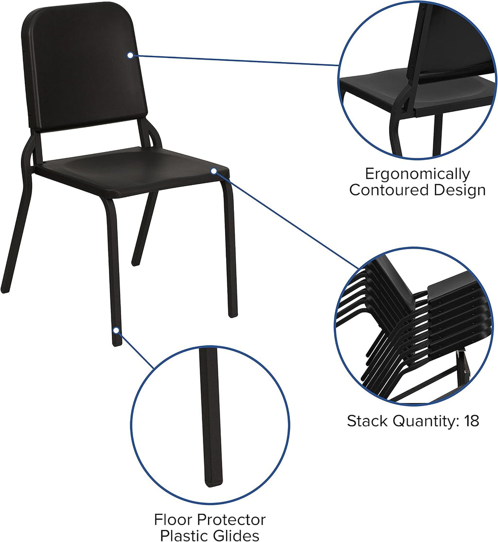 Flash Furniture HERCULES Series Black High Density Stackable Melody Band/Music Chair