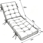 Elountik Chaise Lounge Cushion 72x21 in, 2 Pack Quick Dry Outdoor Seat Pad with Shredded Foam for Patio Furniture, Poolside, Deck Chairs