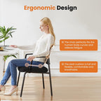 Sweetcrispy Stackable Mesh Guest Visitor Reception Chairs - Ergonomic Lumbar Support for Waiting Conference Meeting Room, Office School Lobby and Church, Space Saving, Black