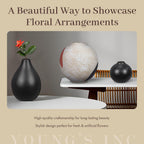 Young's Inc Stoneware Round Tabletop Vase – Modern Artistic Decorative Sphere, Abstract Home Accent for Tables, Shelves & Gifting, 5.9” Tall