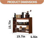 Wooden Cup Holder Walnut 3 Tier Shelf Organizer | Coffee Station Organizer, For Kitchen Home