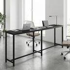 Homleke 71" L Narrow Long Kitchen Dining Bar Table, Counter Height High Pub Desk with Metal Frame for Small Spaces, Black